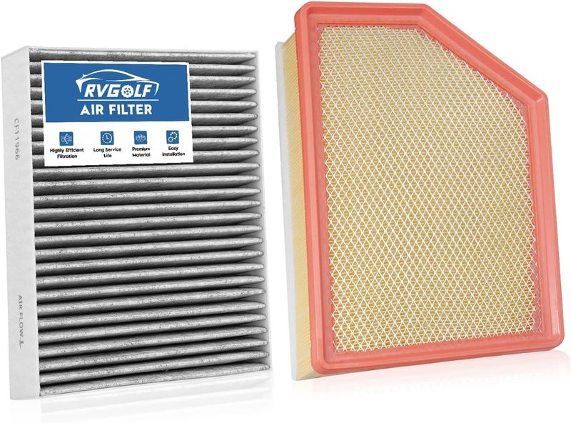 RVgolf Store Engine+Cabin Air Filters Fit for 2020-2026 Chevrolet Silverado 2500HD/3500HD, 2020-2026 GMC Sierra 2500HD/3500HD 6.6L Diesel Engine Air Filter Replacement Accessories CF11966 84554703 - Image 1